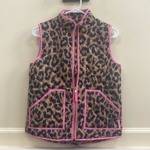 Crewcuts by J. Crew 12 animal print pink trim vest